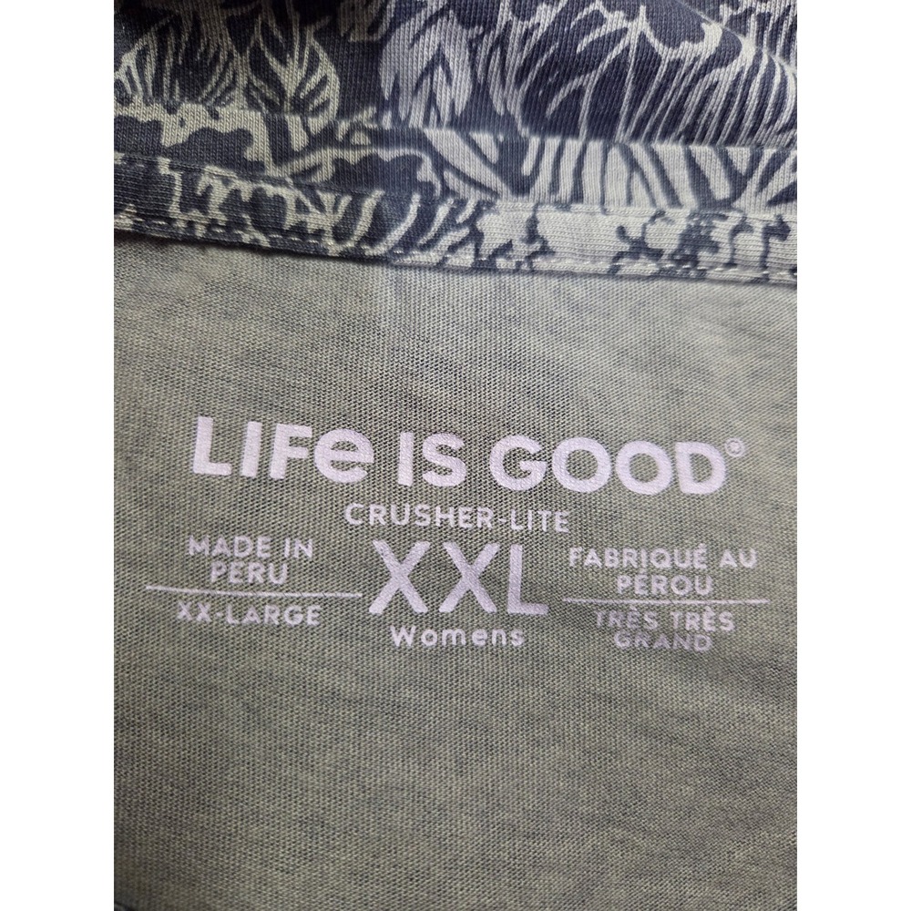 Life is Good Crusher Lite T-Shirt Womens XXL Purple Sunflower Floral Cotton Tee - Picture 5 of 7